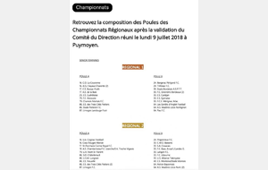 Les poules pour les équipes féminines régionales