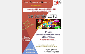 LOTO DU CLUB : VENDREDI 23 NOVEMBRE 2018