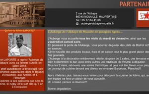 ZOOM sur notre partenaire &quot;L'AUBERGE DE L'ABBAYE&quot;
