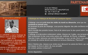 ZOOM sur notre partenaire  L'AUBERGE DE L'ABBAYE 