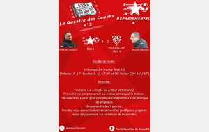 📣⚽️ LA GAZETTE DES COACHS DÉPARTEMENTALE #3 ⚽️📣