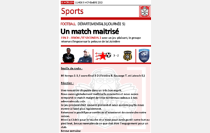 LA GAZETTE DES COACHS DU 01/11