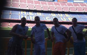 JB Doret, Olivier Niort, Thomas Imbert et Maxime Beylier au Camp Nou (FC Barcelone) le 13/08/2013