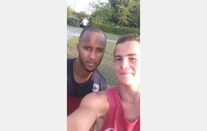 Thomas TOURE (FCGB) avec Maxence LEMOINE (U16) le 11/08/2015 au Haillan