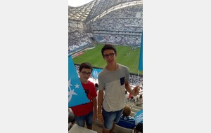 Paul HEBRAS (U16) et Arthur HEBRAS (U14) pour OM - Juventus (2 - 0) le 01/08/2015 au Vélodrome de Marseille avec 64020 spectateurs.