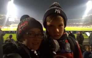 Arthur HEBRAS (U13) et François BREMAUD (U14) pour Girondins Bordeaux - Lyon (0 - 5) le 21/12/2014