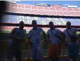 JB Doret, Olivier Niort, Thomas Imbert et Maxime Beylier au Camp Nou (FC Barcelone) le 13/08/2013