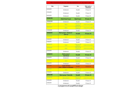 MISE A JOUR DU PROGRAMME D'AOUT