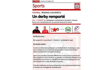 LA GAZETTE DES COACHS DU 18/10