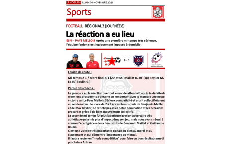 LA GAZETTE DES COACHS DU 08/11