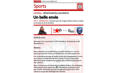 LA GAZETTE DES COACHS DU 22/11
