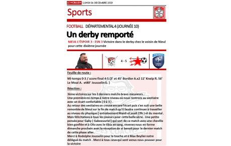 LA GAZETTE DES COACHS DU 06/12