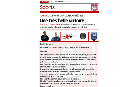 LA GAZETTE DES COACHS DU 13/12