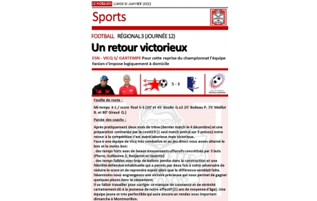 LA GAZETTE DES COACHS DU 31/01